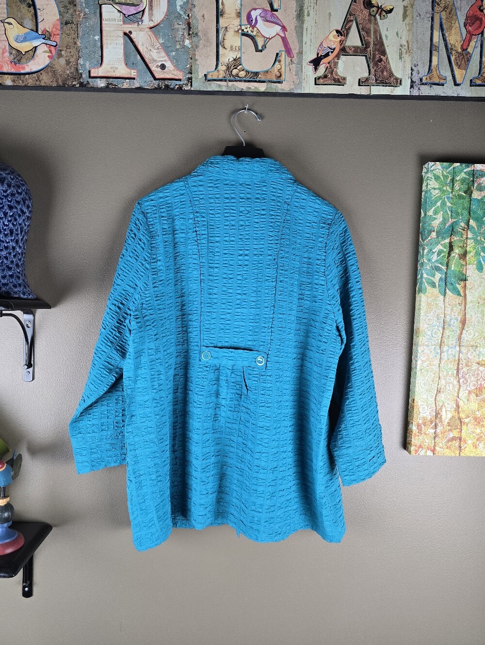 Habitat Seersucker Crinkled Shirt Jacket  Large - Picture 4 of 14